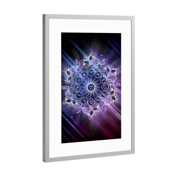 Poster mit Rahmen Silber "Sternzeichen - Universum - Alle" artboxONE - Natur,Floral,Abstrakt,Galaxy