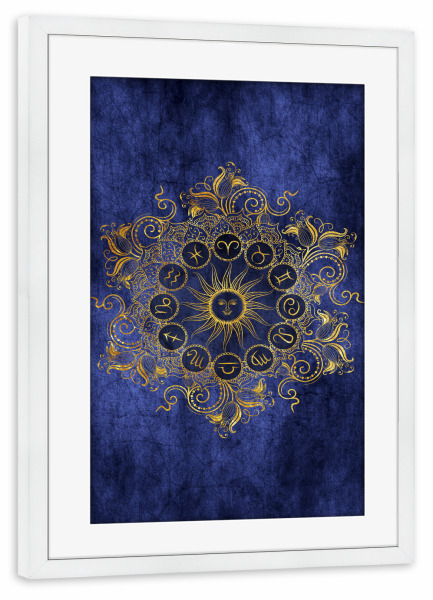 Poster mit Rahmen weiß "Tierkreis - Ozean - Alle" artboxONE - Natur,Floral,Abstrakt