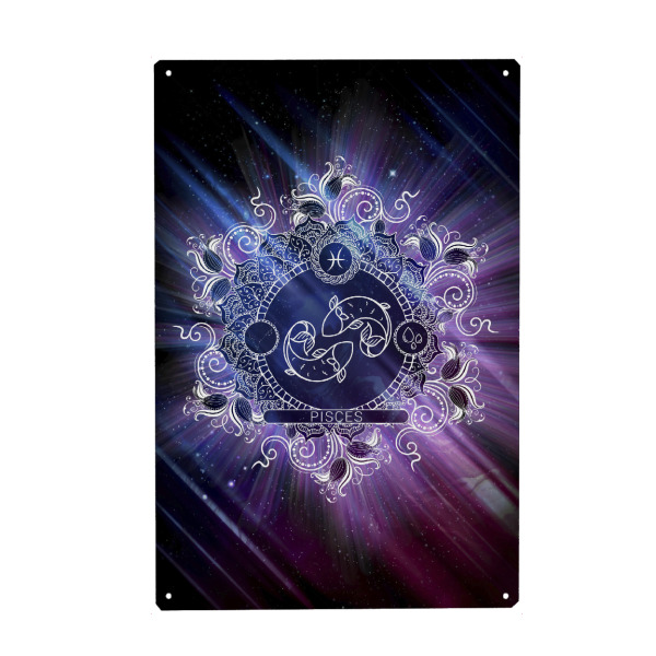 Metall Poster "Tierkreis - Universum - Fische" artboxONE - Natur,Floral,Abstrakt,Galaxy