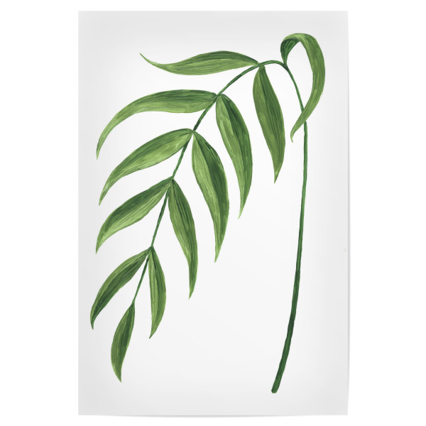 Poster "Leire grüner Zweig" artboxONE - Floral - Blätter,Malerisch,Blatt,Zweig,öl,Malerei