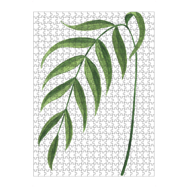 artboxONE Puzzle "Leire grüner Zweig" artboxONE - Floral - Blätter,Malerisch,Blatt,Zweig,öl,Malerei - Bild blätter