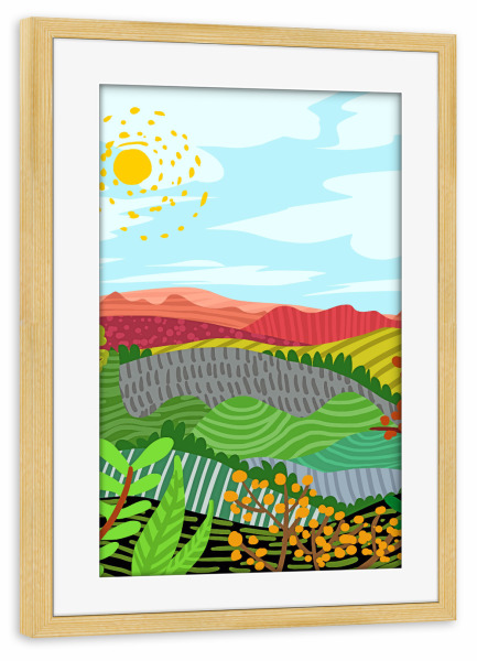 Poster mit Rahmen kiefer "Malerei eines Tages" artboxONE - Natur