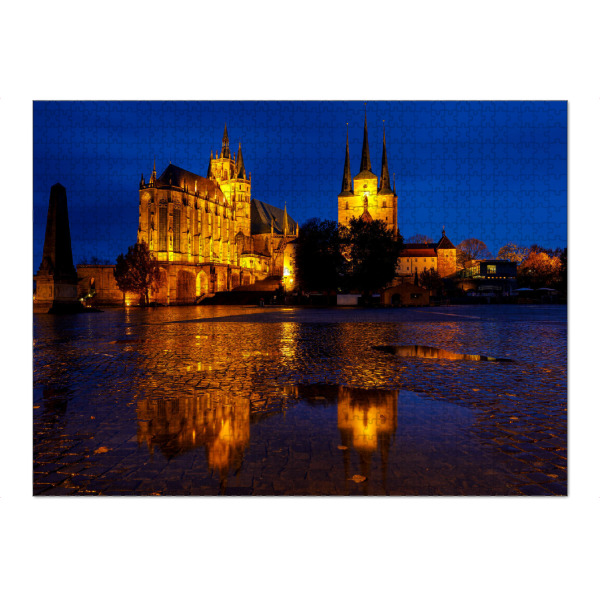 Puzzle Ravensburger "Der Dom zu Erfurt" artboxONE - Architektur - Erfurt,Thüringen,Dom,Erfurter dom,Kirche,Nacht,Beleuchtet,Deutschland