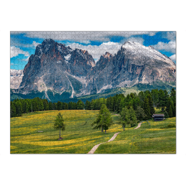 Puzzle Ravensburger "Seiser Alm im Frühling" artboxONE - Natur,Reise / Länder