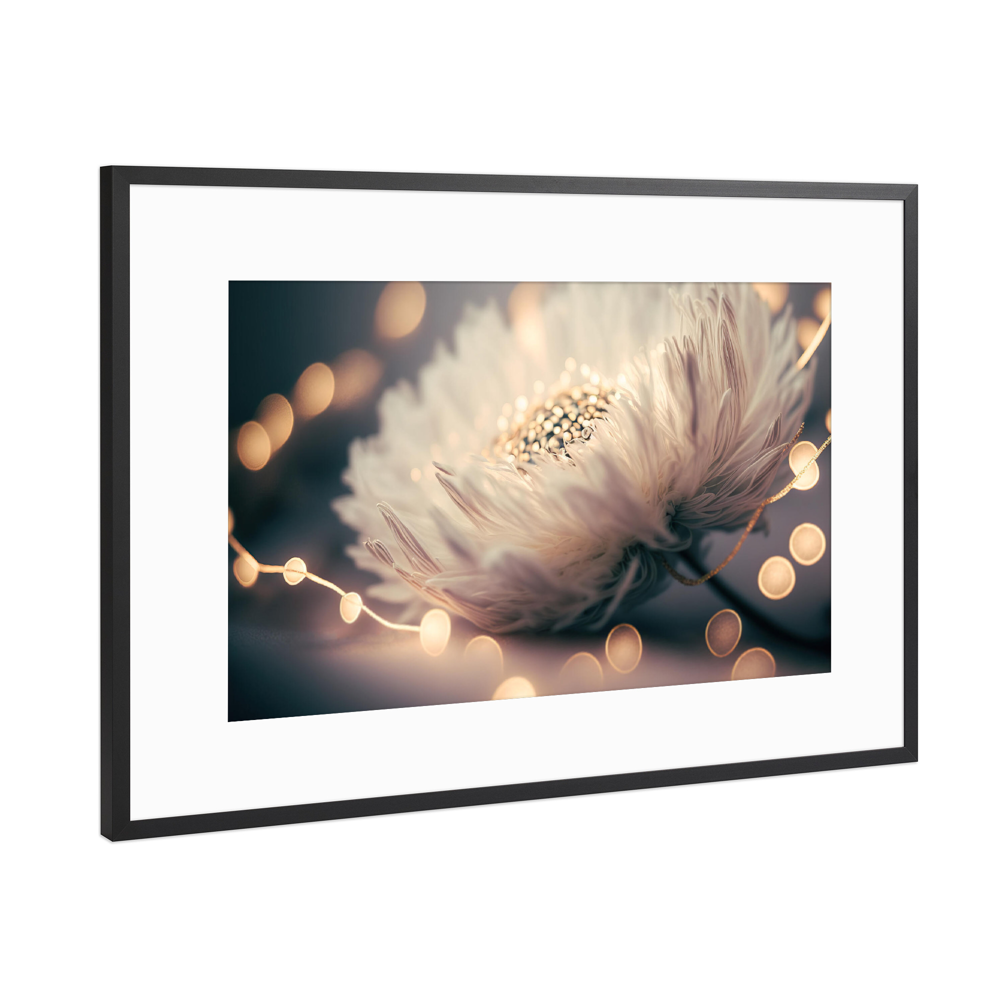 Poster mit Rahmen Schwarz (Metallic) "Close Up With Lights" artboxONE - Floral,Für Mama