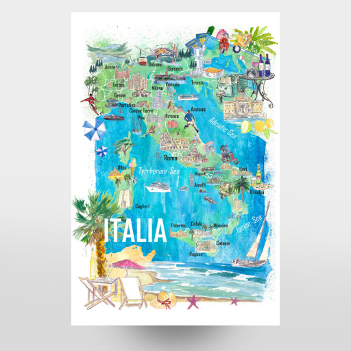 Italy Illustrated Map