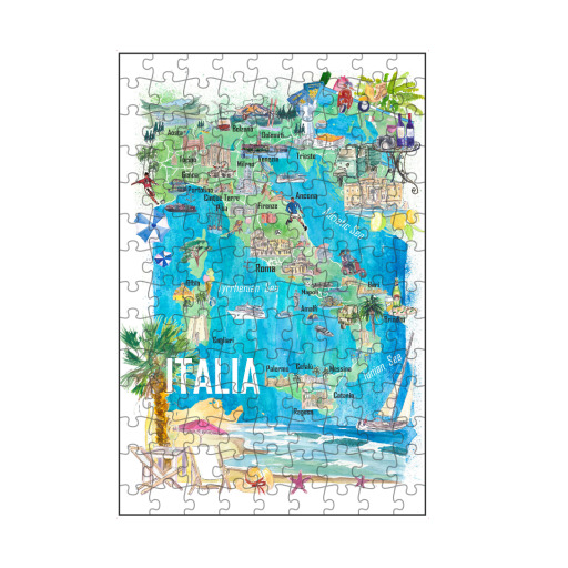 Illustrierte Reisekarte Italien
