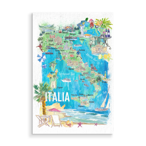 Illustrierte Reisekarte Italien Illustrierte Reisekarte Italien