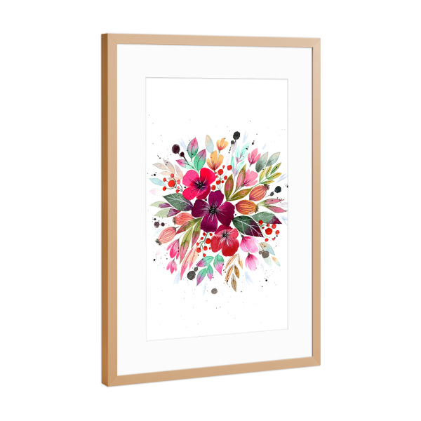 Poster mit Rahmen Kupfer "Esther Meinl - Sommerstrauß" artboxONE - Natur,Floral - Blume,Blumenstrauß,Natur,Blüte,Botanik,Blühen