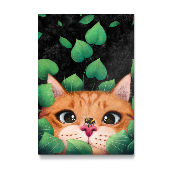 Galerie-Print "Katze in den Blättern" 30x20 cm artboxONE