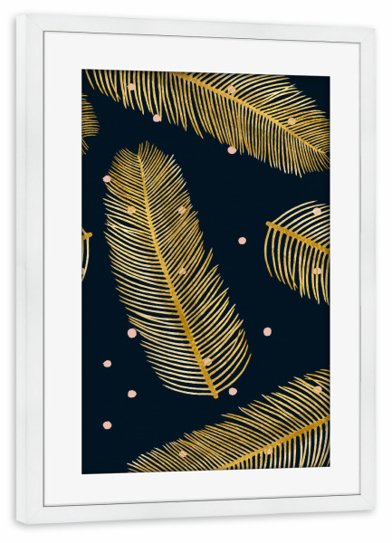 Poster mit Rahmen weiß "Palmy Nacht" artboxONE - Natur,Weihnachten