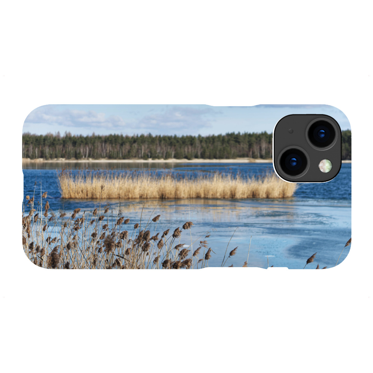 iPhone "Winterruhe an einem See" Premium-Case Handyhülle artboxONE