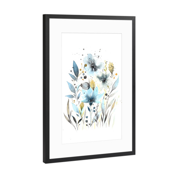 Poster mit Rahmen Schwarz (Metallic) "Esther Meinl - Zarte Blüten" artboxONE - Natur,Floral - Blume,Blumenstrauß,Natur,Blüte,Botanik,Blühen
