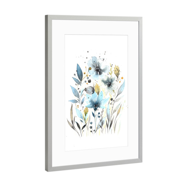 Poster mit Rahmen Silber "Esther Meinl - Zarte Blüten" artboxONE - Natur,Floral - Blume,Blumenstrauß,Natur,Blüte,Botanik,Blühen