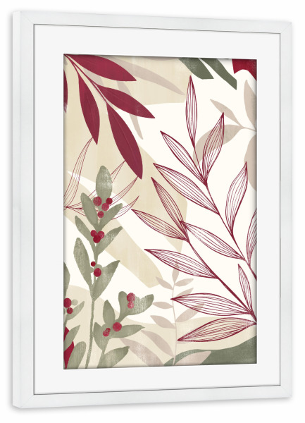 Poster mit Rahmen weiß "Abstrakte Blume Magenta B" artboxONE - Natur,Abstrakt