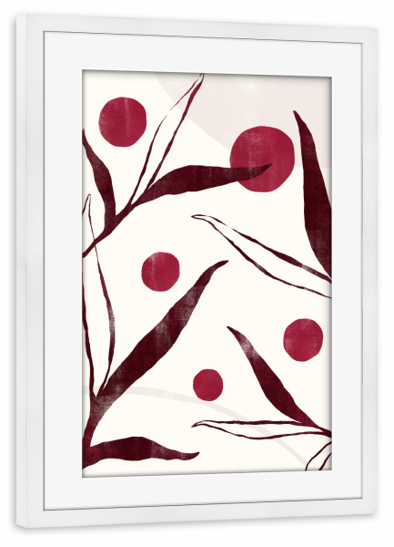 Poster mit Rahmen weiß "Abstrakt Kirsche Magenta B" artboxONE - Abstrakt