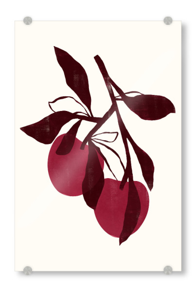 Acrylglasbild "Abstrakt Kirsche Magenta" artboxONE - Abstrakt,Essen & Trinken / Obst & Gemüse