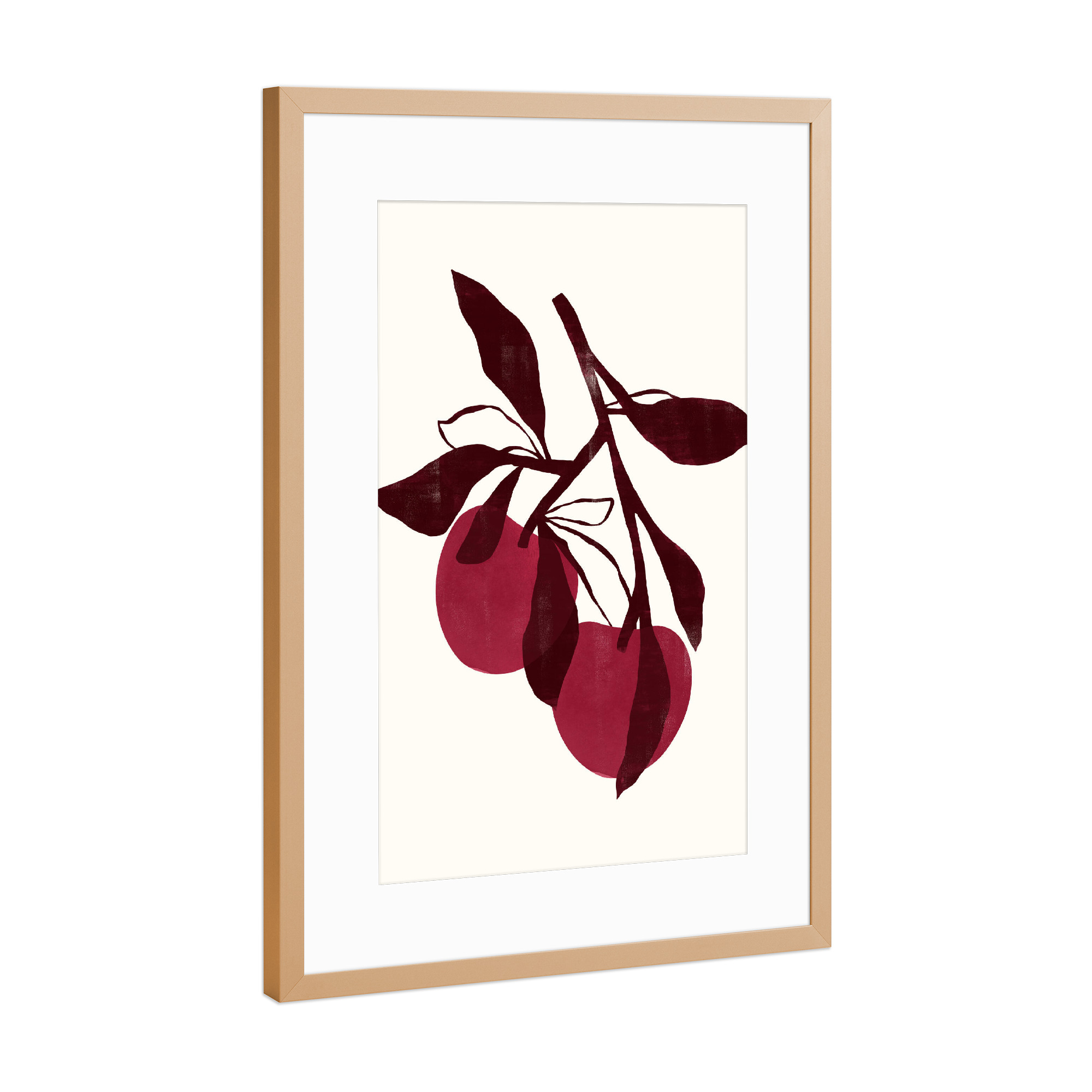 Poster mit Rahmen Kupfer "Abstrakt Kirsche Magenta" artboxONE - Abstrakt,Essen & Trinken / Obst & Gemüse