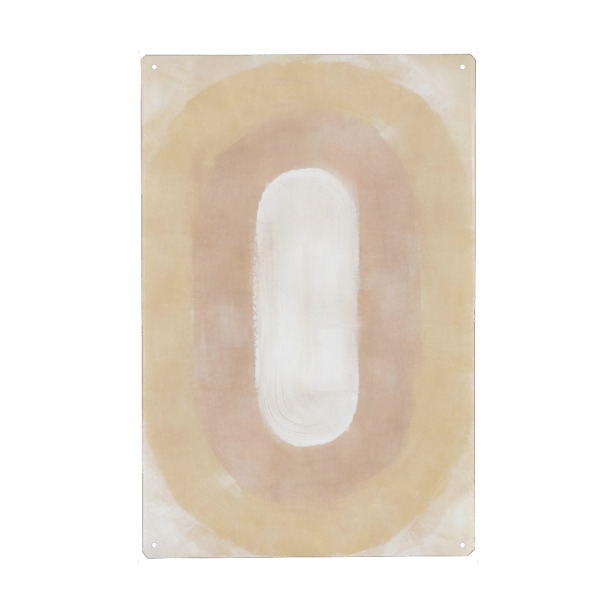 Metall Poster "Myung-Ovale" artboxONE - Abstrakt - Ovale,Formen,Grafik,Geometrie,Boho,Böhmisch,Farbverlauf,Beunruhigt,Textur,Striche,Konzentrisch