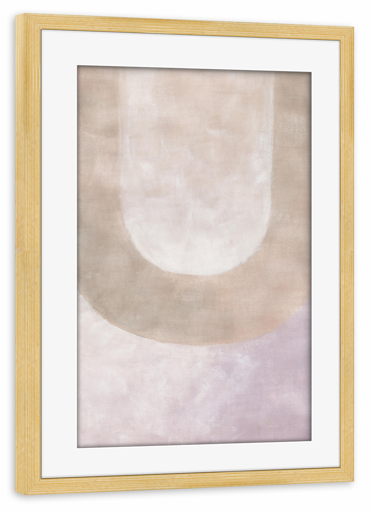Poster mit Rahmen kiefer "Jiah-Bogen" artboxONE - Abstrakt - Lila,Farbverlauf,Ombre,Geometrie,Formen,Grafik,Abstrakt,Boho,Bohème,Taupe