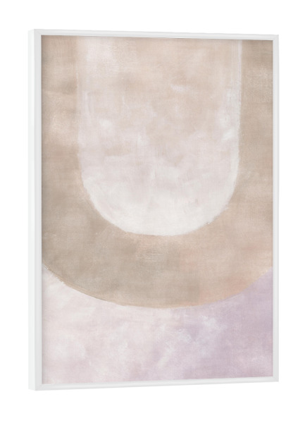 Poster mit weißem Rahmen "Jiah-Bogen" artboxONE - Abstrakt - Lila,Farbverlauf,Ombre,Geometrie,Formen,Grafik,Abstrakt,Boho,Bohème,Taupe