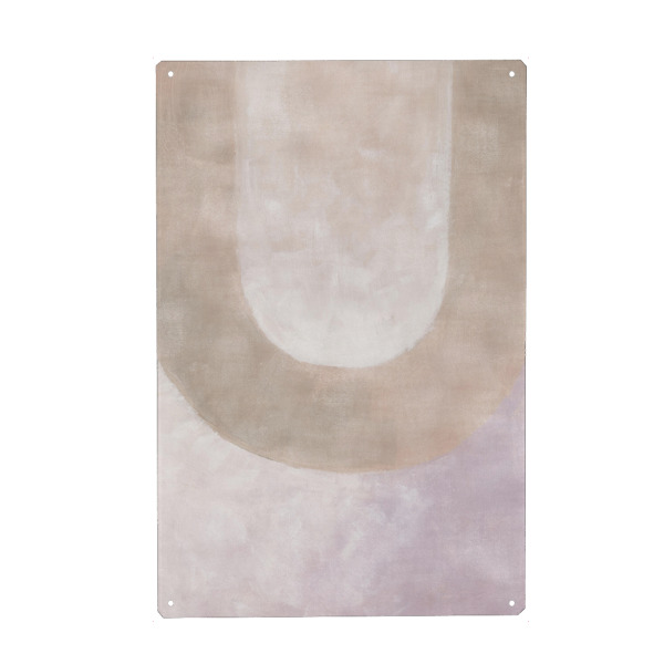 Metall Poster "Jiah-Bogen" artboxONE - Abstrakt - Lila,Farbverlauf,Ombre,Geometrie,Formen,Grafik,Abstrakt,Boho,Bohème,Taupe - Blechschild