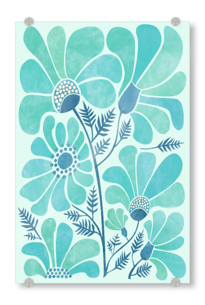 Acrylglasbild "Gallagher - Himalayan Poppies" artboxONE - Natur,Floral - Floral,Blume,Blatt,Natur,Blüte,Dschungel,Tropisch,Botanisch,Botanik