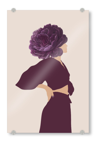 Acrylglasbild "Weibliche Illustration" artboxONE - Floral,Fashion