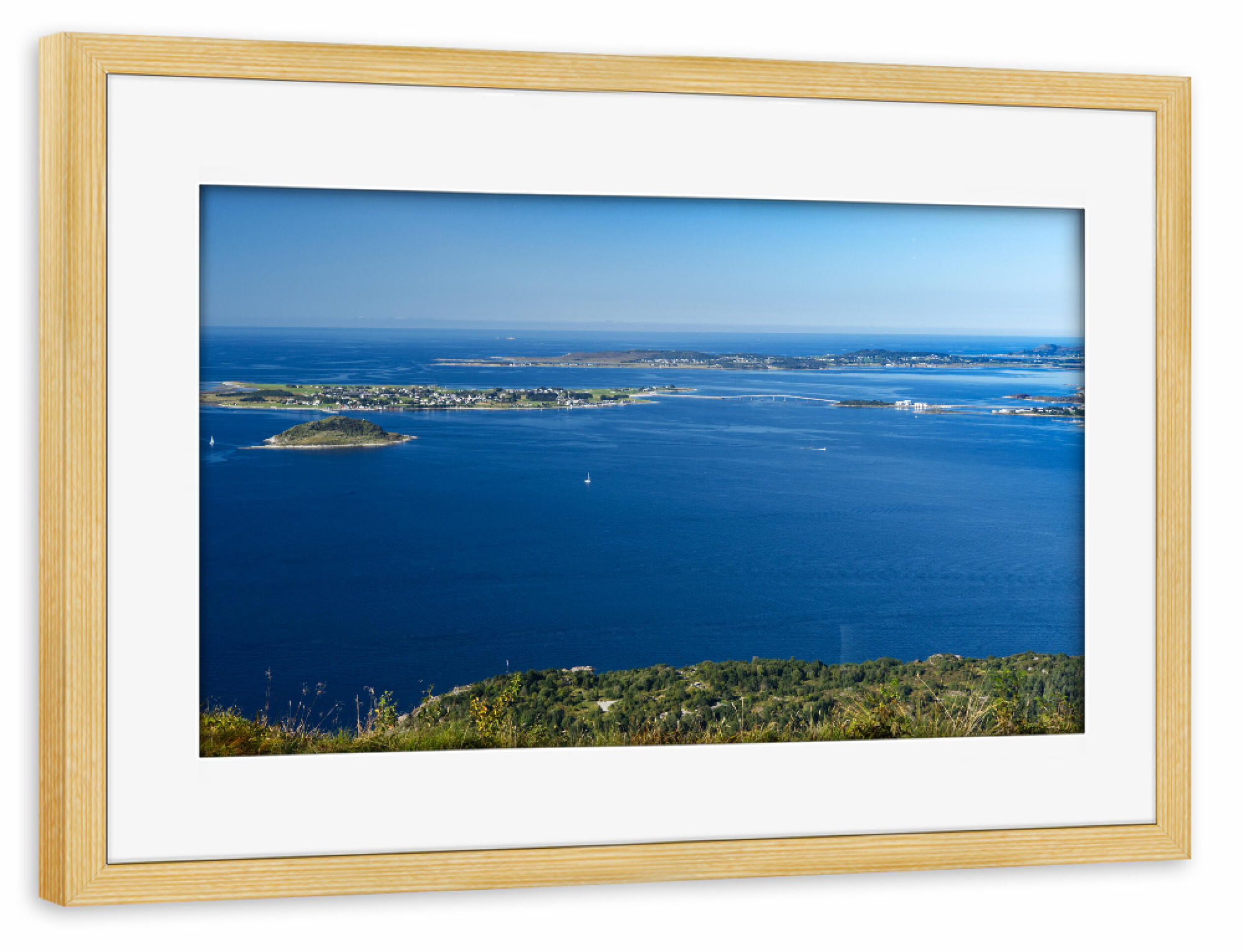 Poster mit Rahmen kiefer "Inseln im Fjord" artboxONE - Natur,Reise,Reise / Strand und Meer,Reise / Länder
