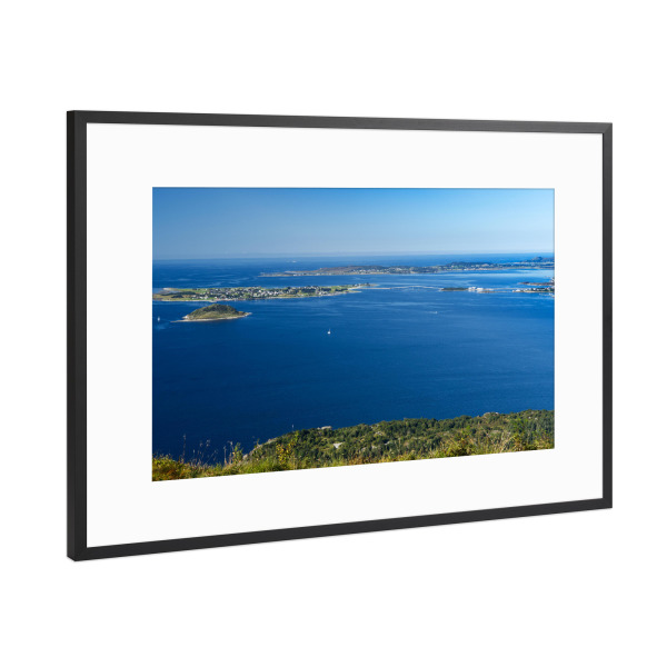 Poster mit Rahmen Schwarz (Metallic) "Inseln im Fjord" artboxONE - Natur,Reise,Reise / Strand und Meer,Reise / Länder