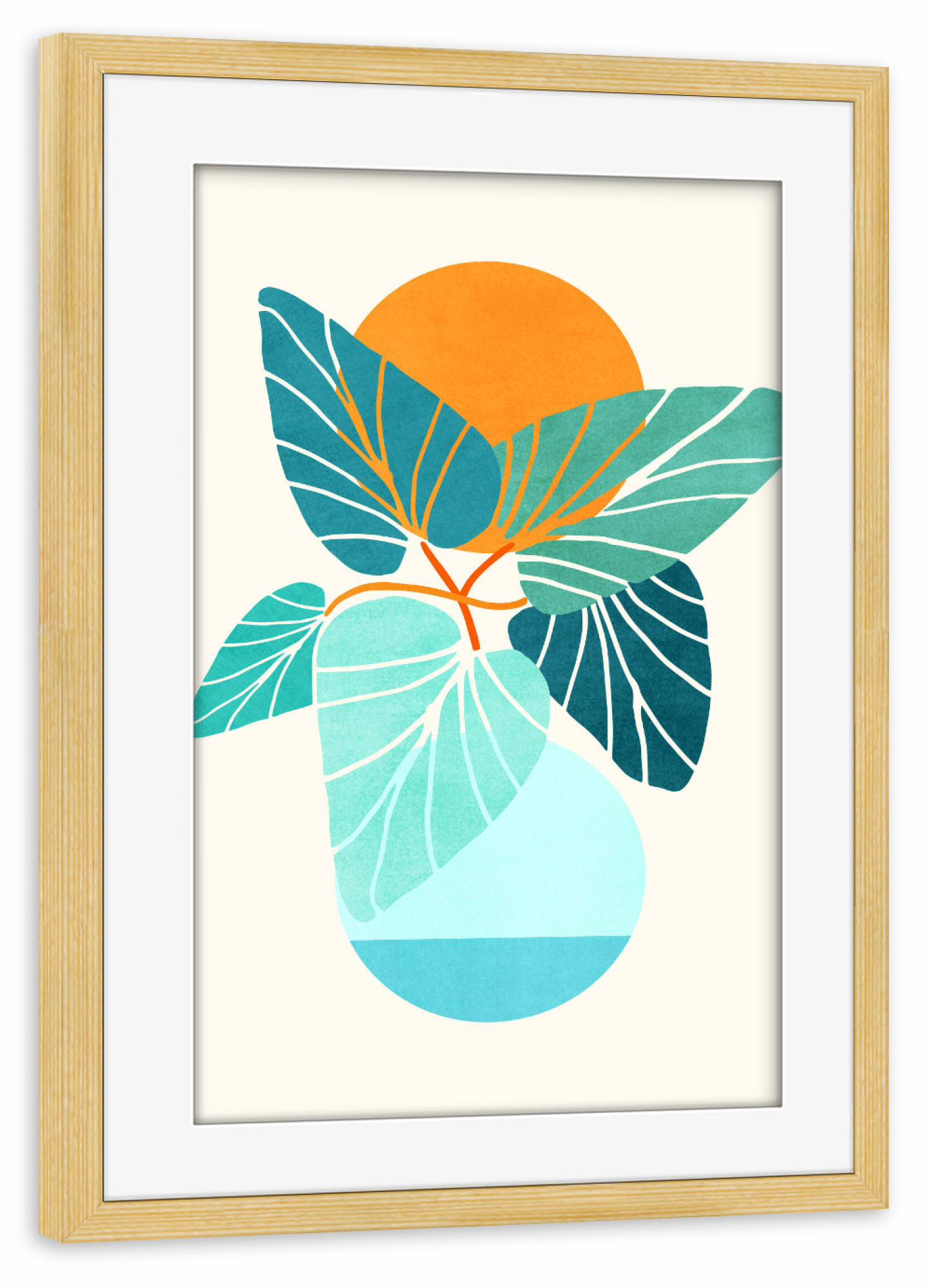 Poster mit Rahmen kiefer "Gallagher - Tropical Symmetry" artboxONE - Natur,Floral