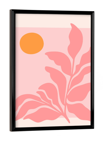 Poster mit schwarzem Rahmen "Gallagher - Pink Garden" artboxONE - Natur,Floral - Floral,Blume,Blatt,Natur,Blüte,Dschungel,Tropisch,Botanisch,Botanik
