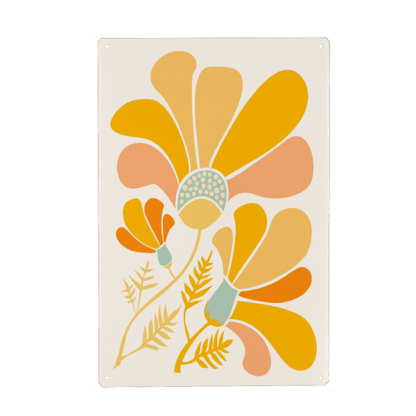 Metall Poster "Gallagher - Summer Wildflowers" artboxONE - Natur,Floral - Floral,Blume,Blatt,Natur,Blüte,Dschungel,Tropisch,Botanisch,Botanik