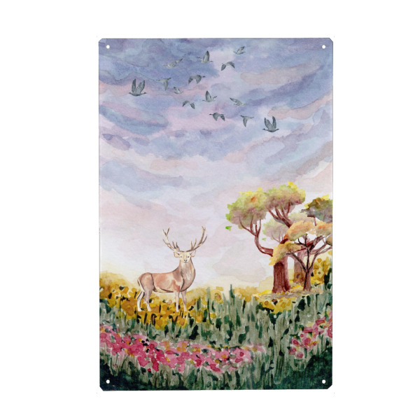 Metall Poster "Aquarell Landschaft" artboxONE - Natur,Tiere