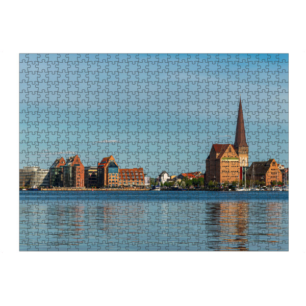 artboxONE Puzzle "Kirche, Häuser, Warnow" artboxONE - Reise,Architektur,Städte / Weitere