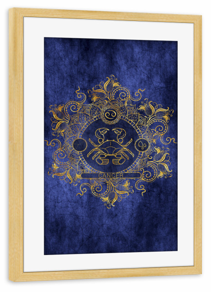 Poster mit Rahmen kiefer "Tierkreis - Ozean - Krebs" artboxONE - Natur,Floral,Abstrakt