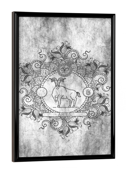 Poster mit schwarzem Rahmen "Sternzeichen - Asche - Widder" artboxONE - Natur,Floral,Abstrakt