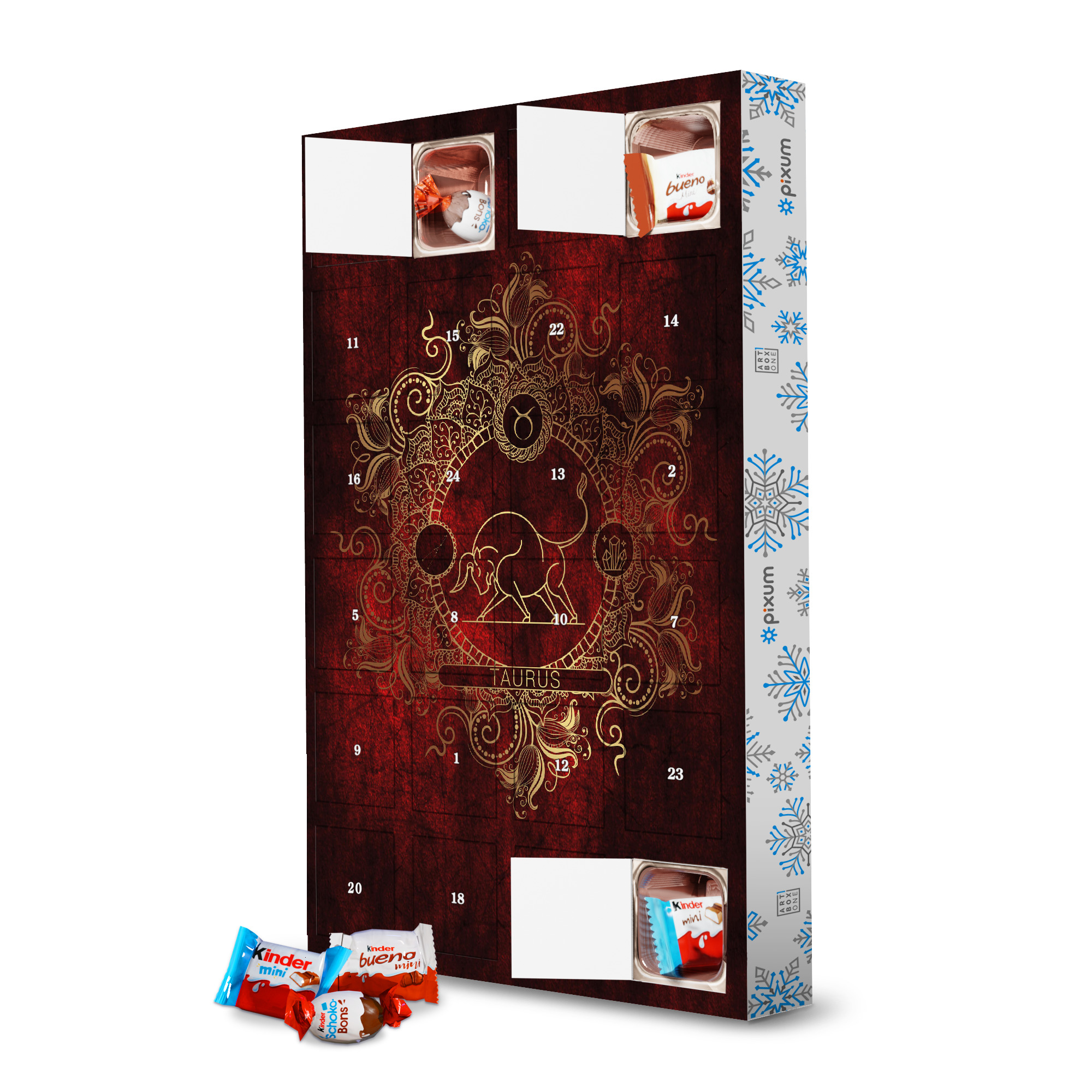 Adventskalender mit Produkten von Kinder Tierkreis - Feuer - Stier artboxONE Adventskalender Natur