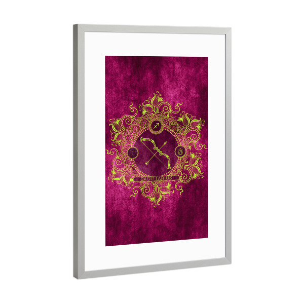 Poster mit Rahmen Silber "Tierkreis - Zitrone - Schütze" artboxONE - Natur,Floral,Abstrakt