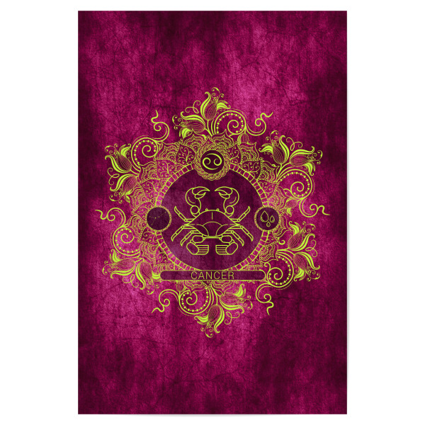 Poster 30x20 cm "Tierkreis - Zitrone - Krebs" artboxONE - Natur,Floral,Abstrakt