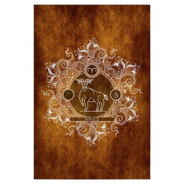 Poster 30x20 cm "Tierkreis - Mandarine - Widder" artboxONE - Natur,Floral,Abstrakt