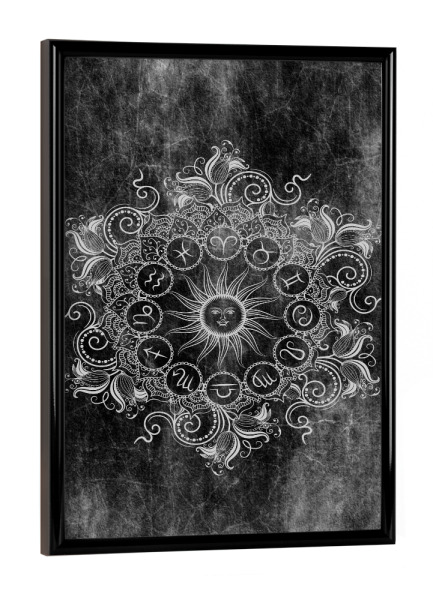 Poster mit schwarzem Rahmen "Zodiac - Kohle - Alle" artboxONE - Natur,Floral,Abstrakt