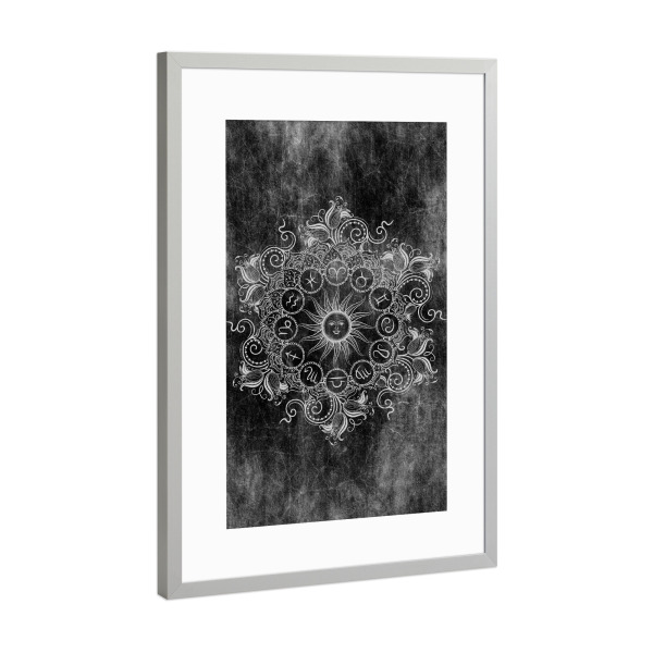 Poster mit Rahmen Silber "Zodiac - Kohle - Alle" artboxONE - Natur,Floral,Abstrakt