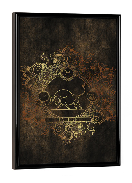 Poster mit schwarzem Rahmen "Tierkreis - Kupfer - Stier" artboxONE - Natur,Floral,Abstrakt