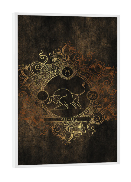 Poster mit weißem Rahmen "Tierkreis - Kupfer - Stier" artboxONE - Natur,Floral,Abstrakt