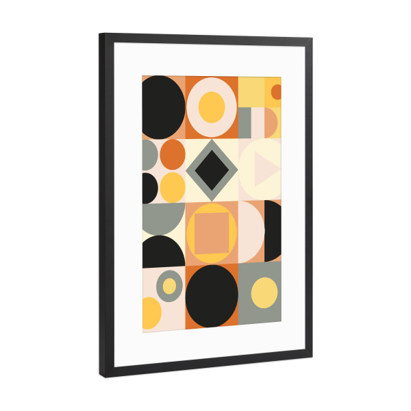 Poster mit Rahmen Schwarz (Metallic) "Mescolanza I" artboxONE - Abstrakt,Geometrie