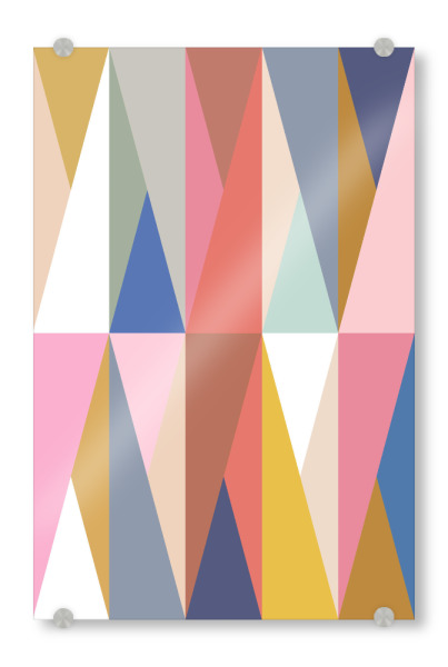 Acrylglasbild "Mescolanza E" artboxONE - Abstrakt,Geometrie - Regenbogen,Kinder,Retro,Jahrgang,Geometrisch,Geometrisch,Geometrie,Geometriske