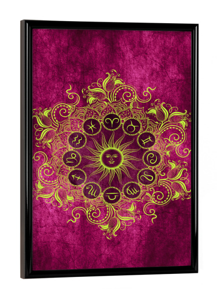 Poster mit schwarzem Rahmen "Tierkreis - Zitrone - Alle" artboxONE - Natur,Floral,Abstrakt