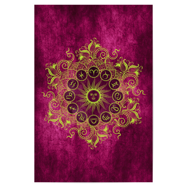 Poster "Tierkreis - Zitrone - Alle" artboxONE - Natur,Floral,Abstrakt