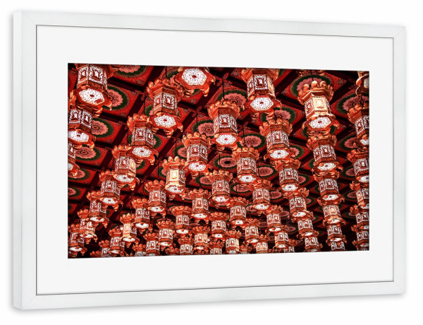 Poster mit Rahmen weiß "Decke im chinesischen Stil" artboxONE - Städte,Reise,Architektur,Reise / Asien,Städte / Singapur